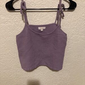 Colsie Lilac Flowy Cropped Tank Top Size small